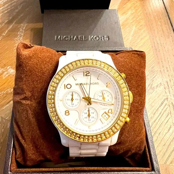 Michael Kors gold and white watch w/ original box Michael Kors Watch For Women MK5743 | eBay main image 2
